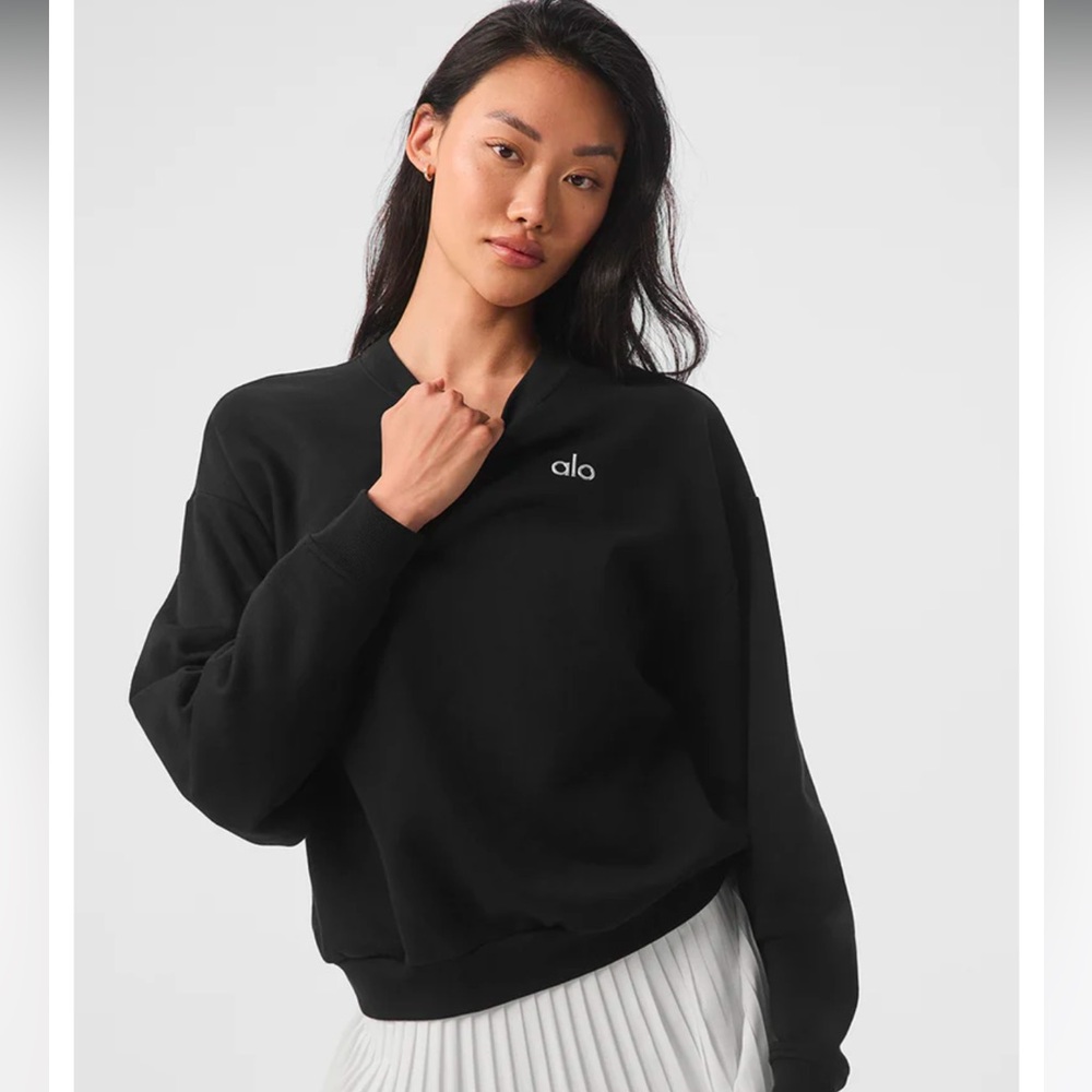 ❌SOLD❌Alo Accolade Crew Neck Pullover in Black New with Tags! - Picture 1 of 9